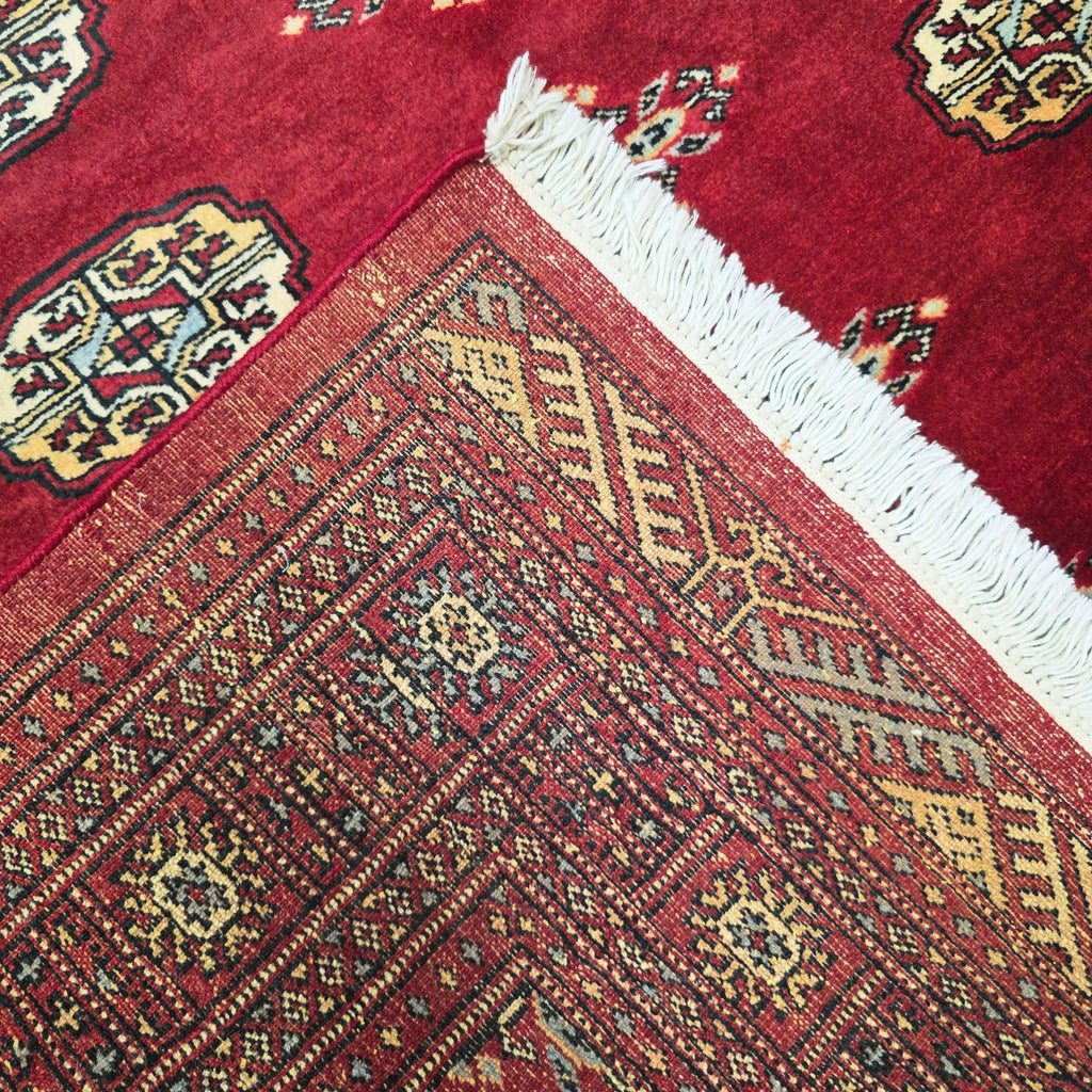 202 x 140 cm Hand Knotted Red Karachi Bokhara – Wool Rug