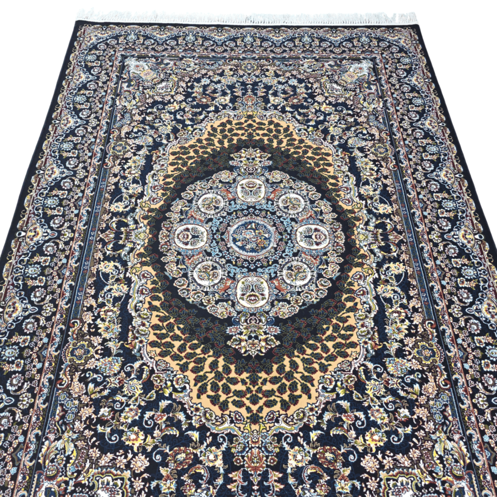 230 x 160 cm Persian Qum Silk Gonbad Dome Machine-Made Rug