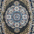 230 x 160 cm Persian Qum Silk Gonbad Dome Machine-Made Rug