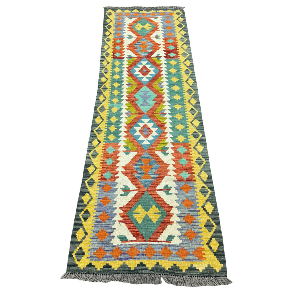 248 x 80 cm Hand-Woven Afghan Kilim Runner