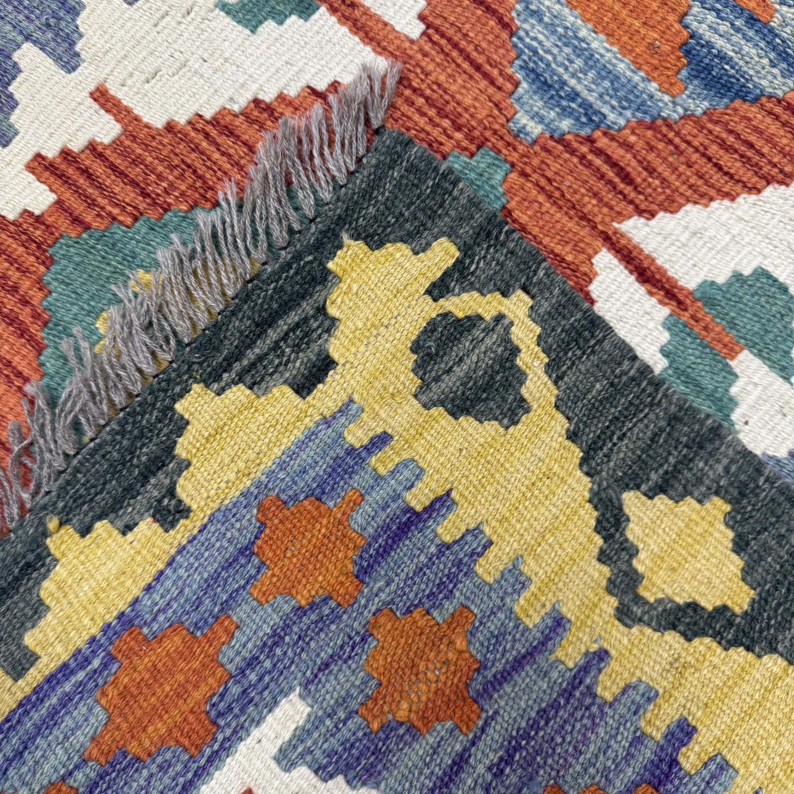 248 x 80 cm Hand-Woven Afghan Kilim Runner