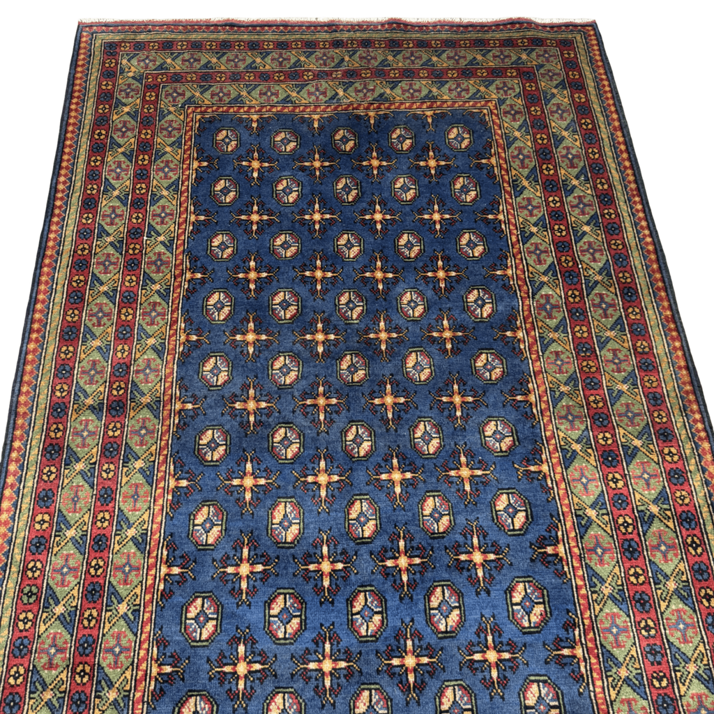 253 x 166 cm Hand-Knotted Afghan Akche Bokhara Rug
