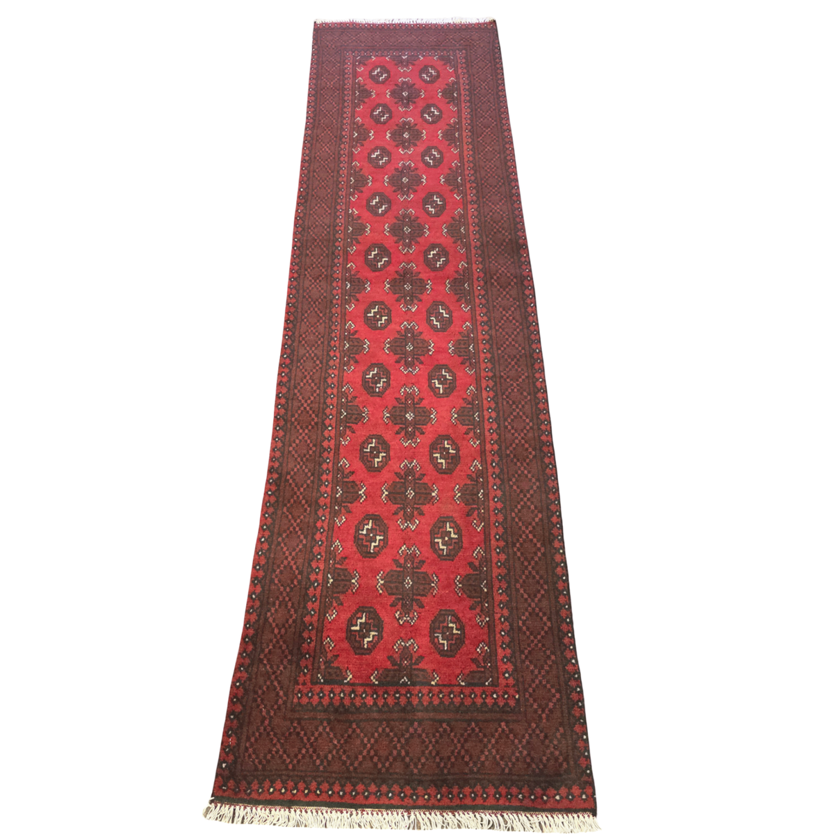 281 x 74 cm Red Afghan Bokhara Runner Rug
