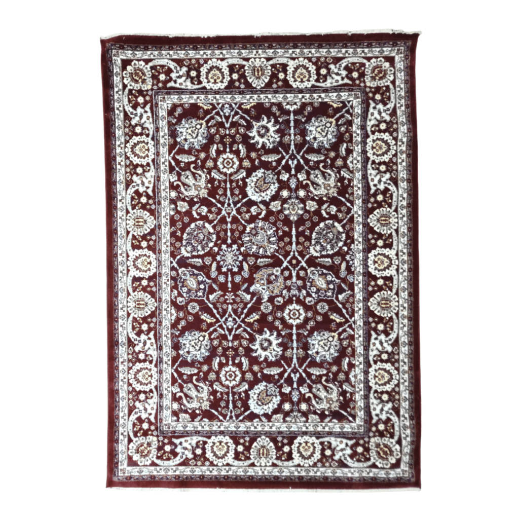 290 x 200 cm Afshan Design Machine Made Rug in Maroon & Grey