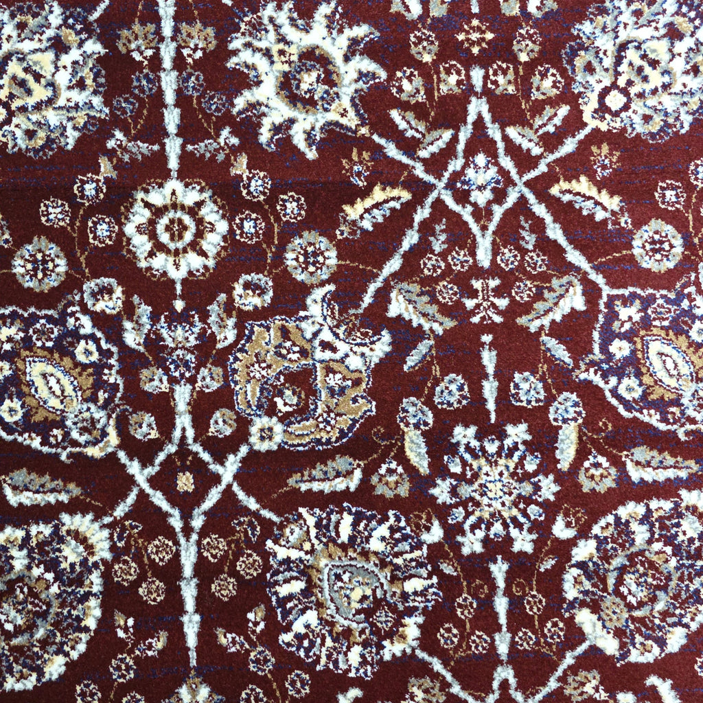 Maroon and grey Afshan design rug detail