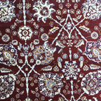 Maroon and grey Afshan design rug detail