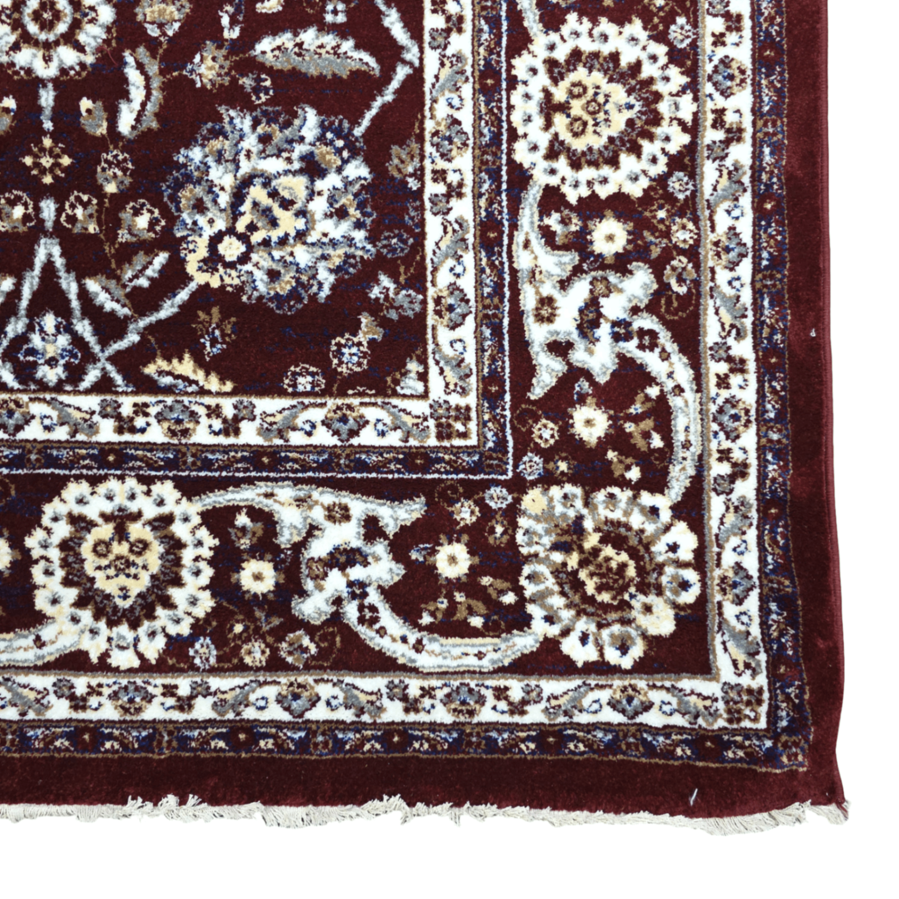 Maroon and grey Afshan design rug detail