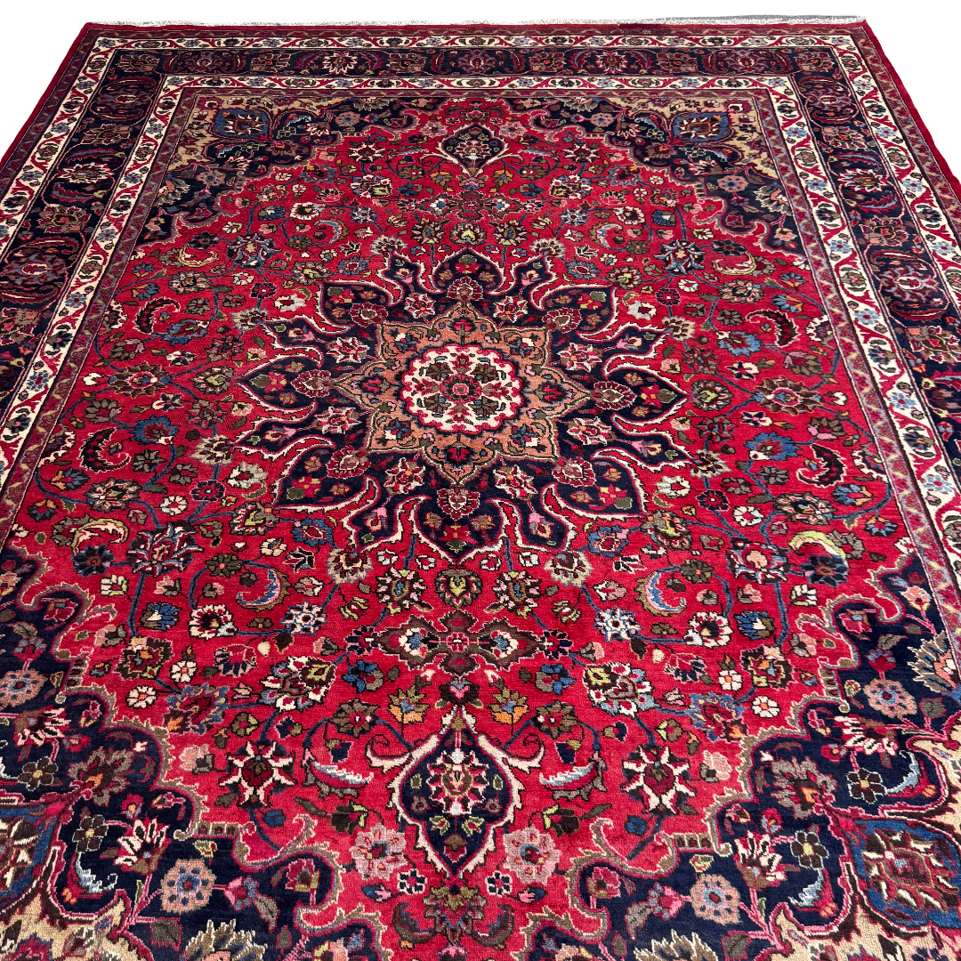 383 x 310 cm Hand-Woven Persian Mashad Rug
