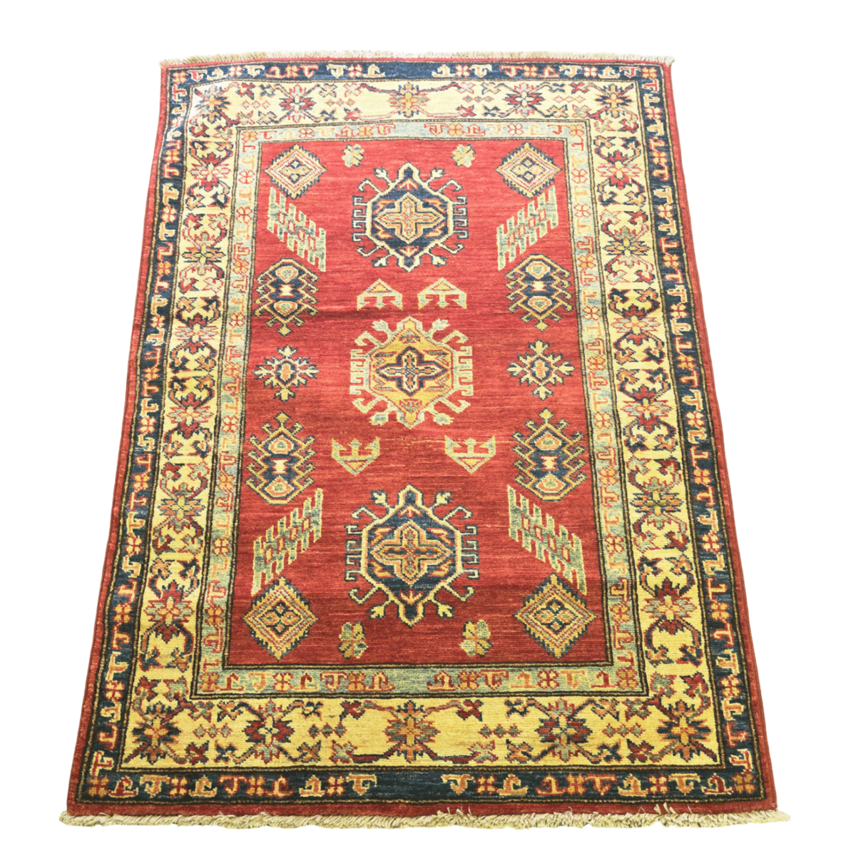 127 x 93 cm Hand Knotted Afghan Kazak Rug