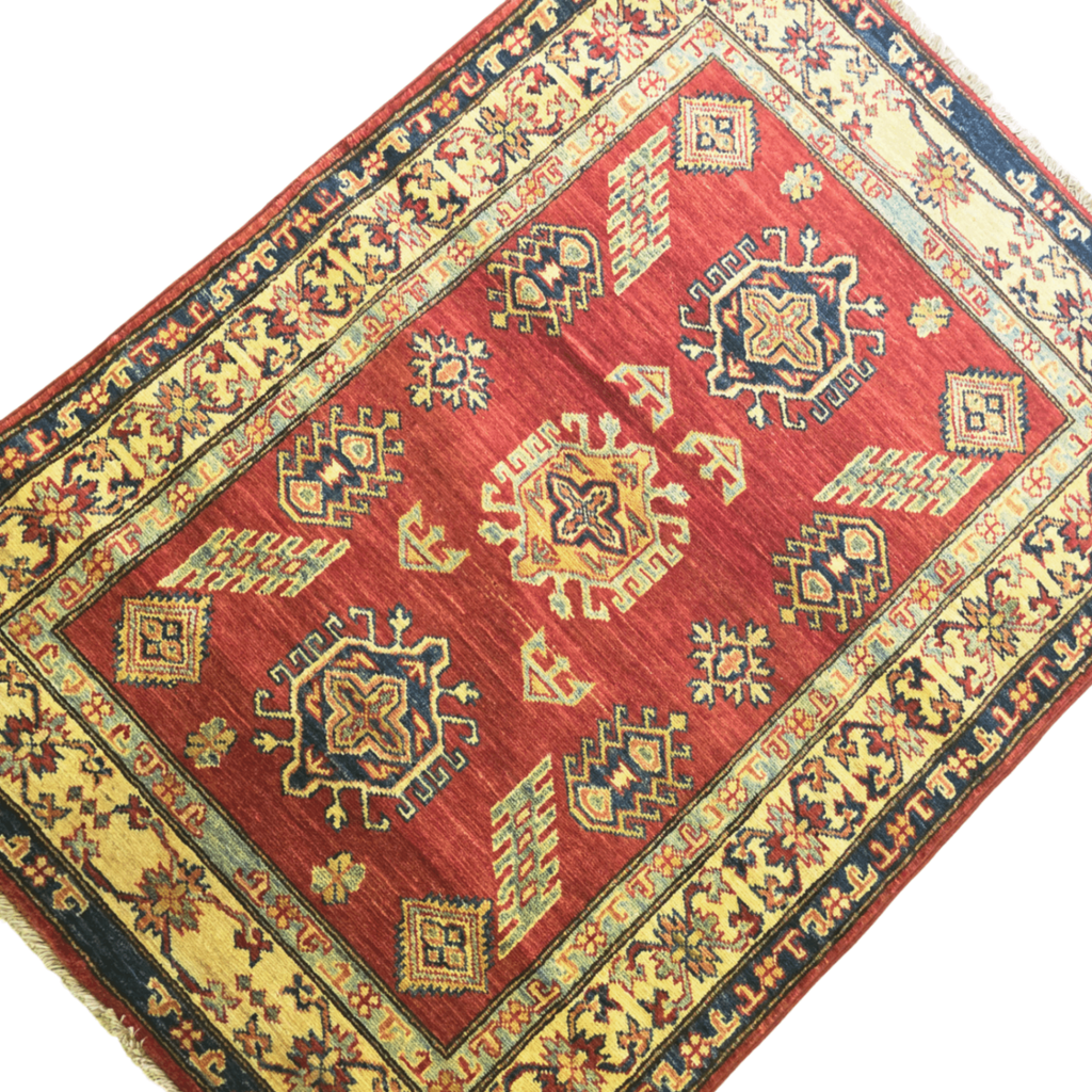 127 x 93 cm Hand Knotted Afghan Kazak Rug
