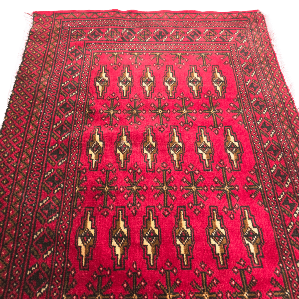 140 x 63 cm Hand-Knotted Persian Turkmen Rug