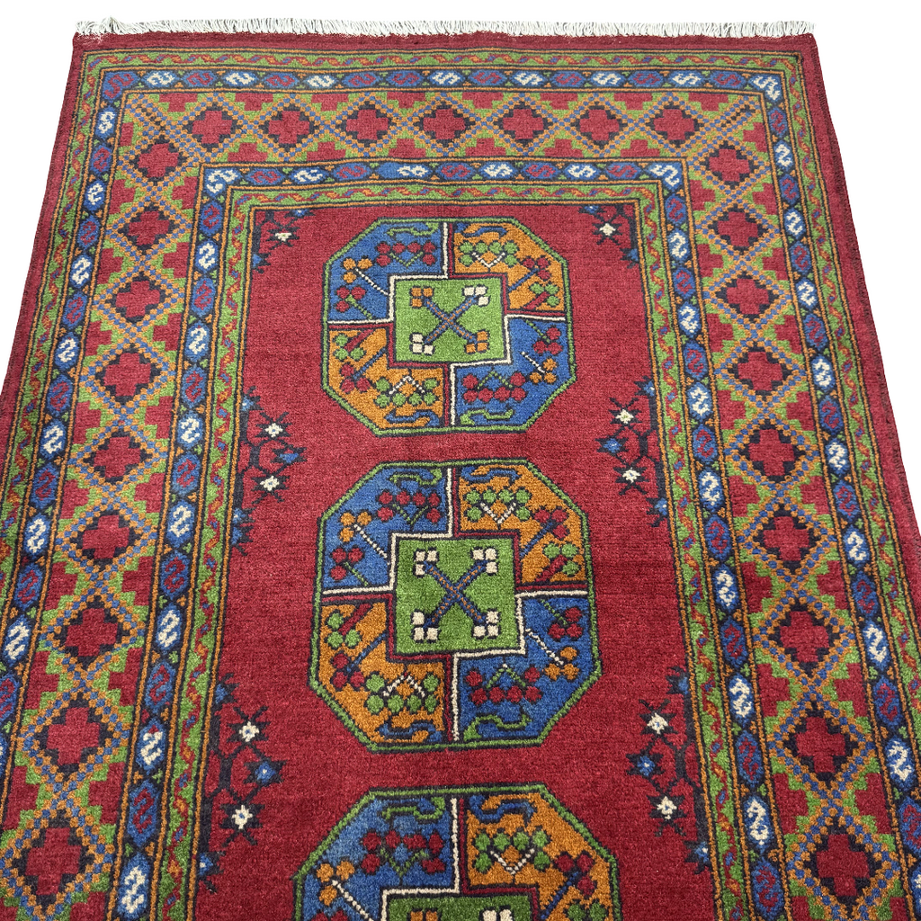 180 x 115 cm Hand-Woven Afghan Akche Rug