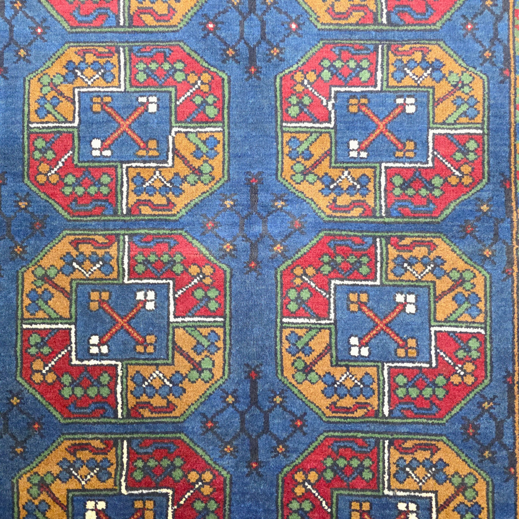 201 x 152 cm Hand-Woven Color Afghan Akche Wool Rug
