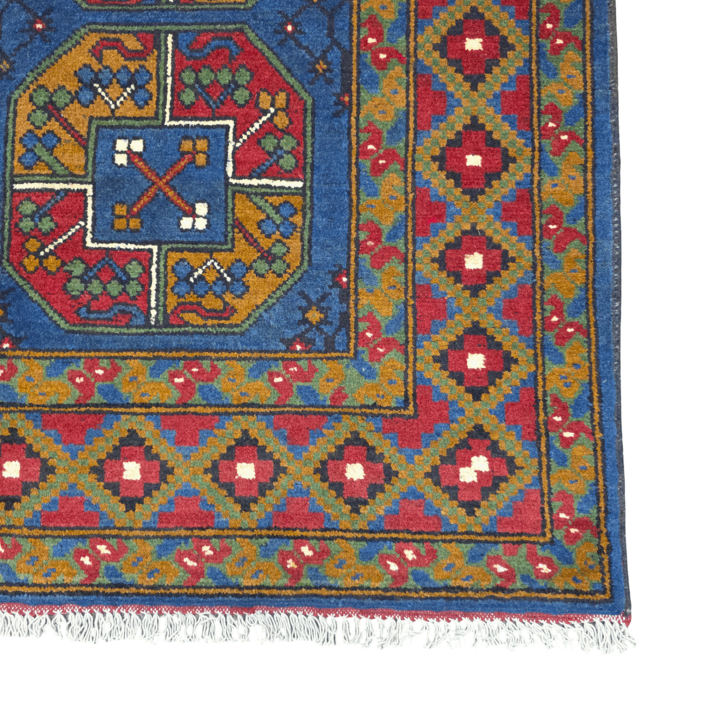 201 x 152 cm Hand-Woven Color Afghan Akche Wool Rug