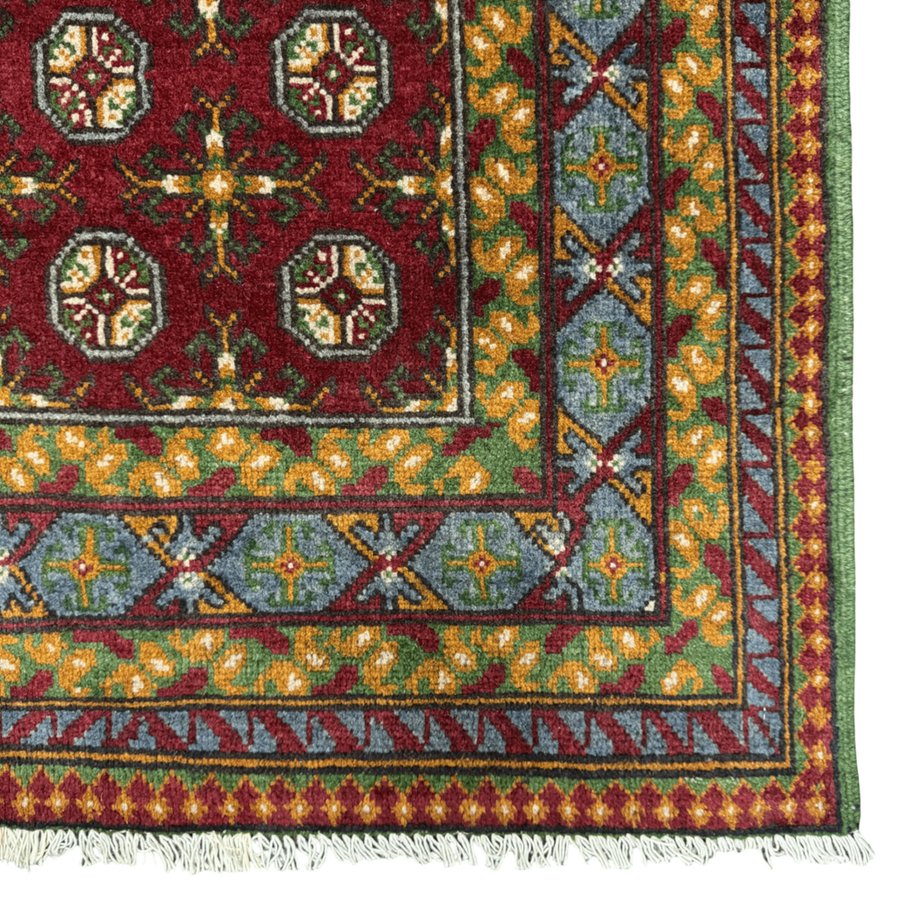 216 x 147 cm Hand-Knotted Afghan Akche Bokhara Rug