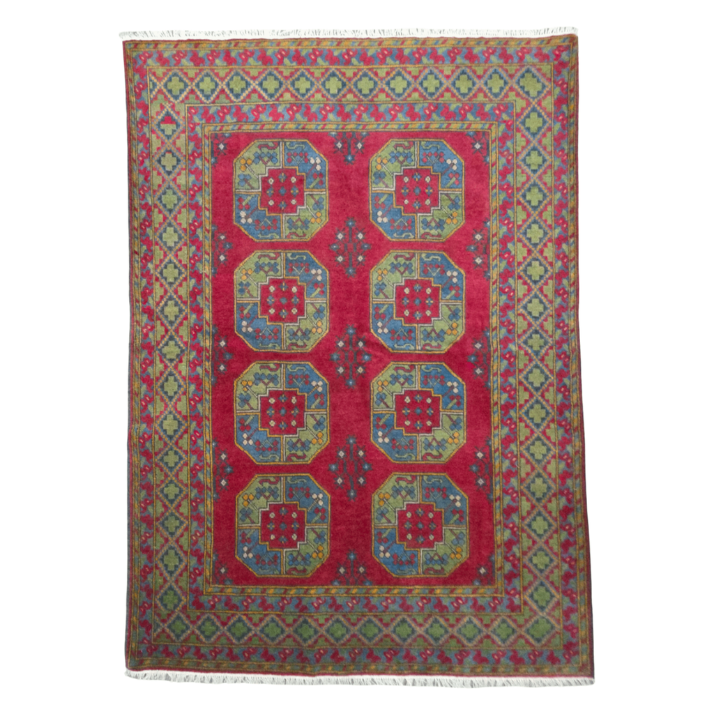 237 x 168 cm Hand Woven Color Afghan Akche