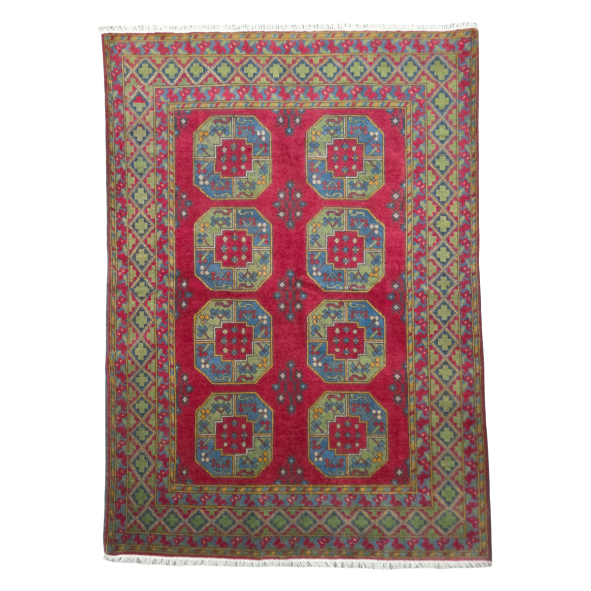 237 x 168 cm Hand Woven Color Afghan Akche