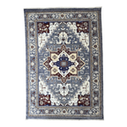 290 x 200 cm Classic Heriz Design Machine Made Rug in Grey & Maroon