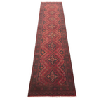 293 x 76 cm Hand Knotted Afghan Turkmen Wool Runner Rug