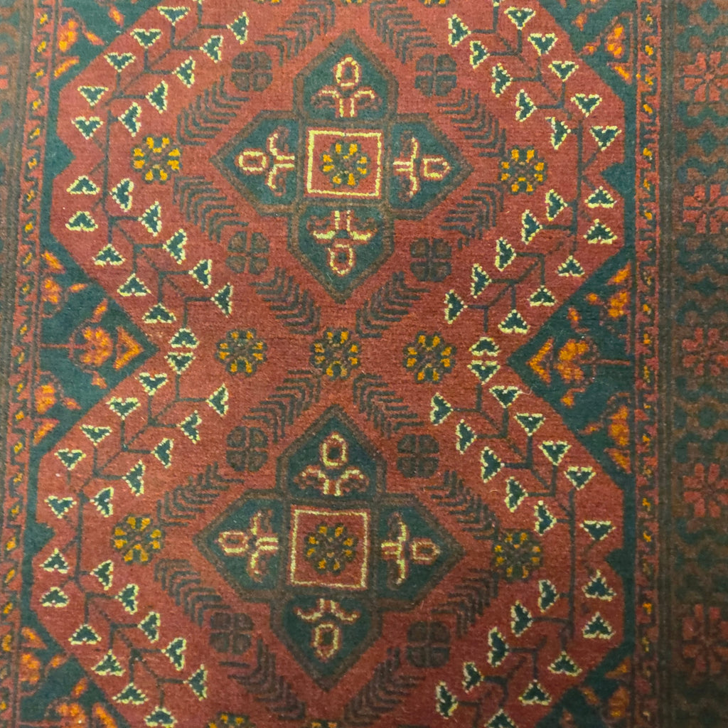 293 x 76 cm Hand Knotted Afghan Turkmen Wool Runner Rug
