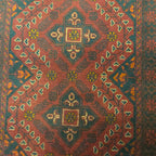 293 x 76 cm Hand Knotted Afghan Turkmen Wool Runner Rug