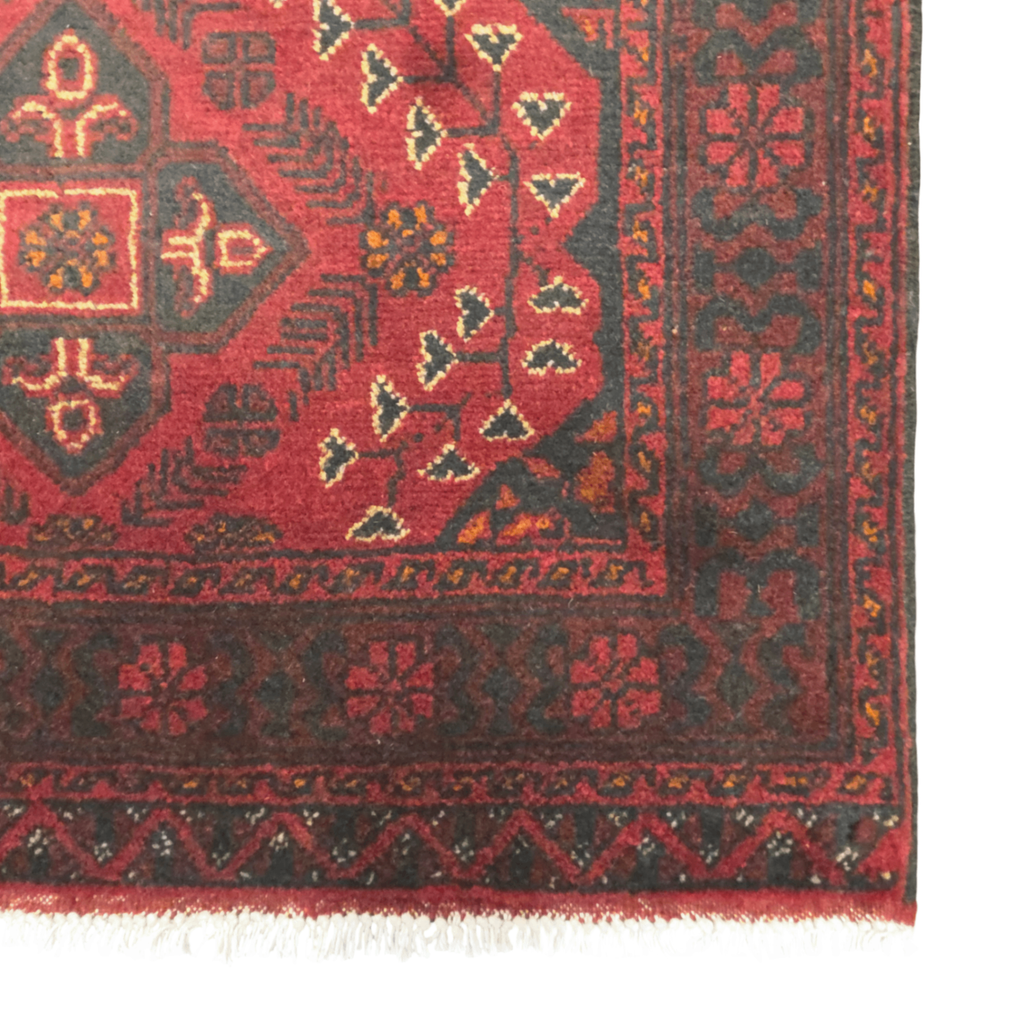 293 x 76 cm Hand Knotted Afghan Turkmen Wool Runner Rug