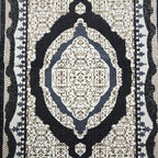 Anthracite and beige Persian runner rug detail