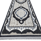 Anthracite and beige Persian runner rug detail