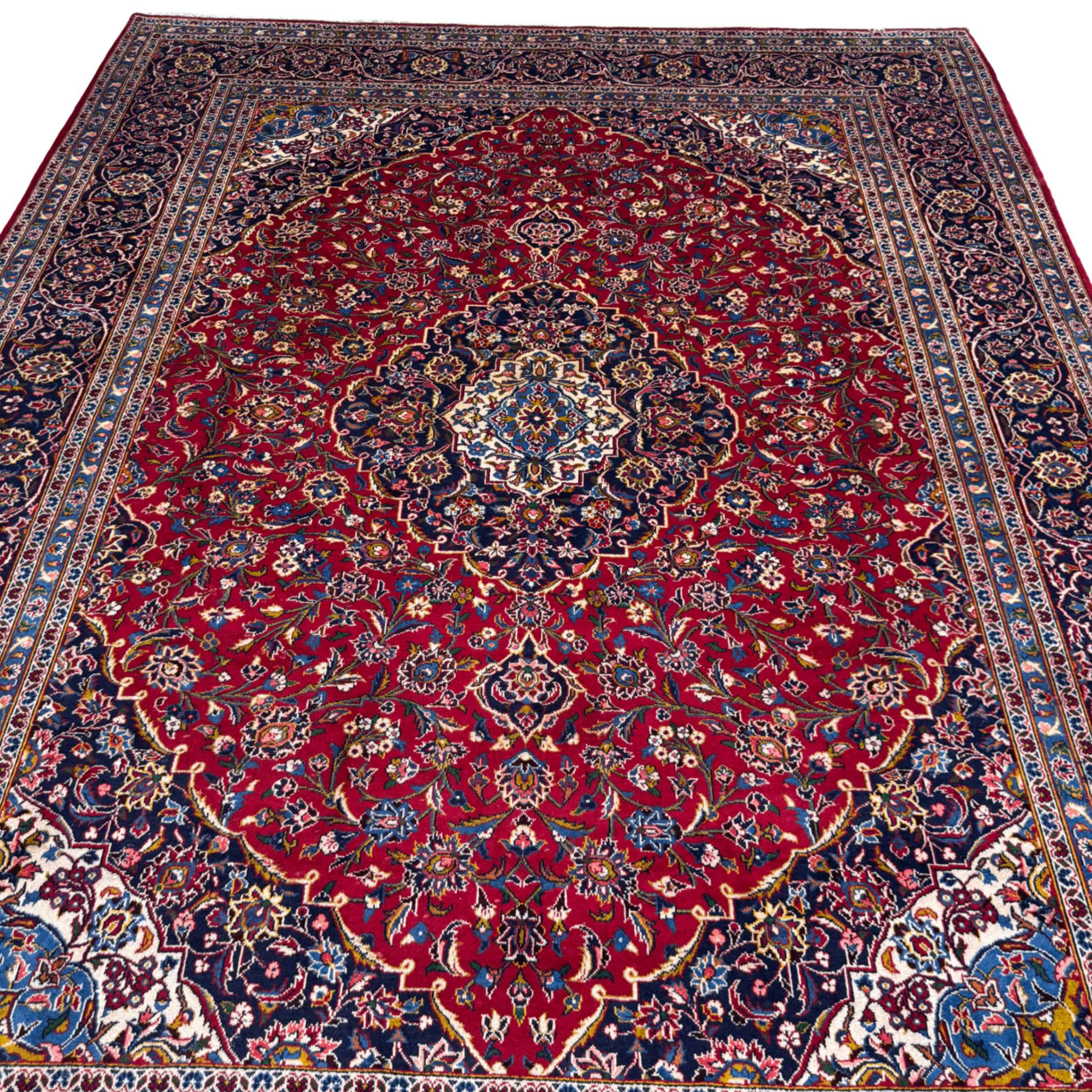383 x 295 cm Hand-Knotted Large Persian Kashan Rug