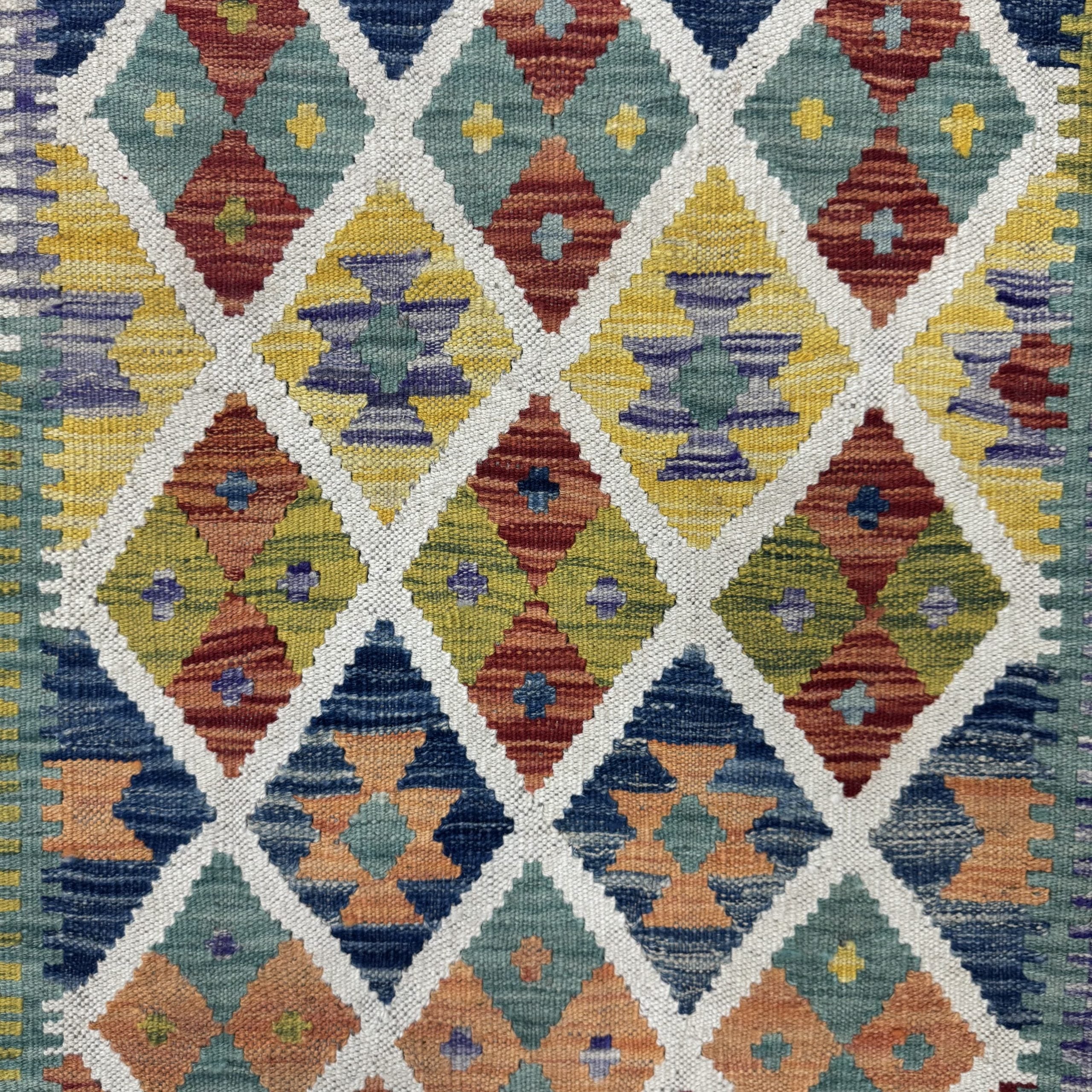 388 x 84 cm Hand-Woven Afghan Kilim Runner