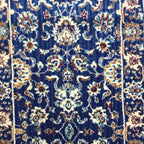 Blue and turquoise Persian runner rug detail