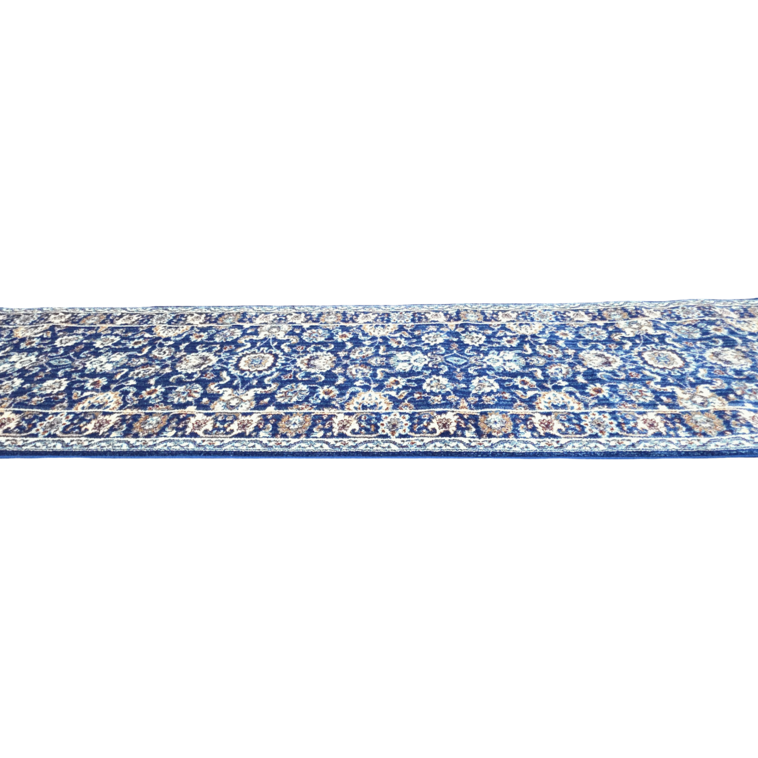 Blue and turquoise Persian runner rug detail