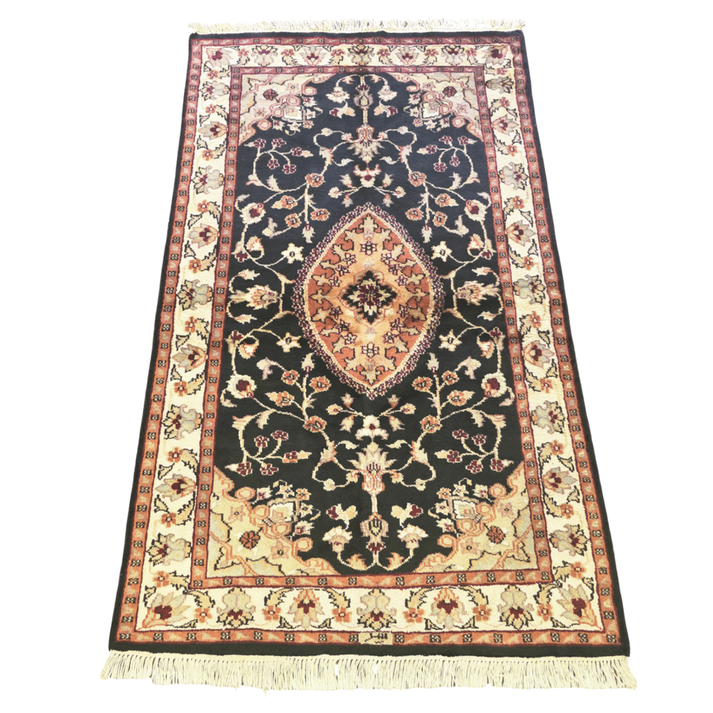 157 x 91 cm Hand Knotted Indian Silk Jaipur Oriental Rug