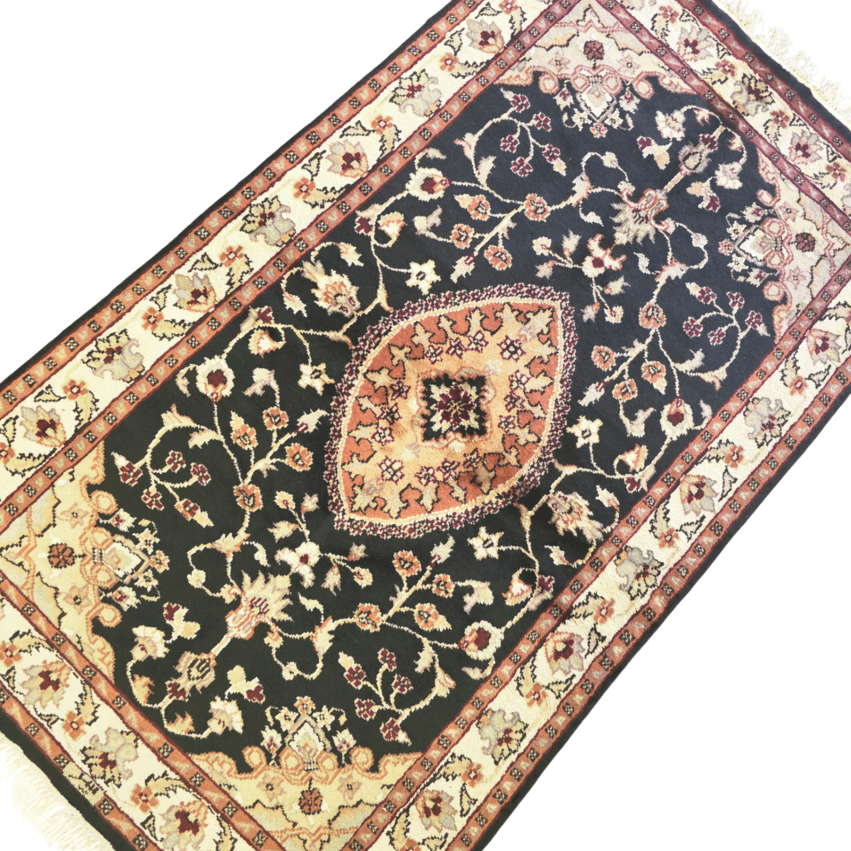 157 x 91 cm Hand Knotted Indian Silk Jaipur Oriental Rug