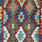 193 × 103 cm Hand-Woven Afghan Kilim Rug – Wool Flatweave
