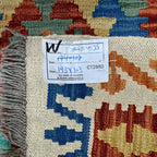 193 × 103 cm Hand-Woven Afghan Kilim Rug – Wool Flatweave