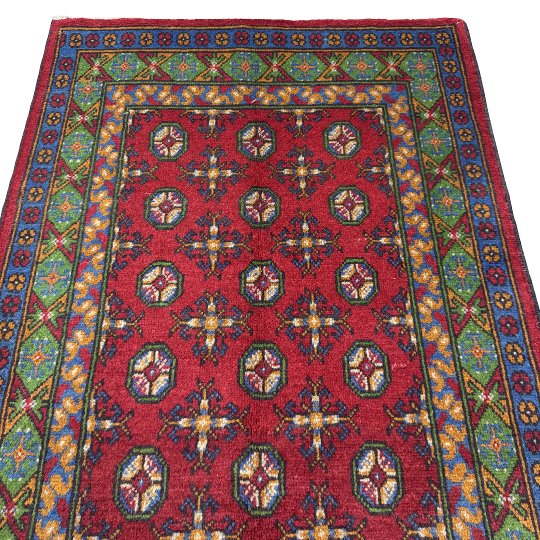 198 x 100 cm Hand-Woven Afghan Akche Rug