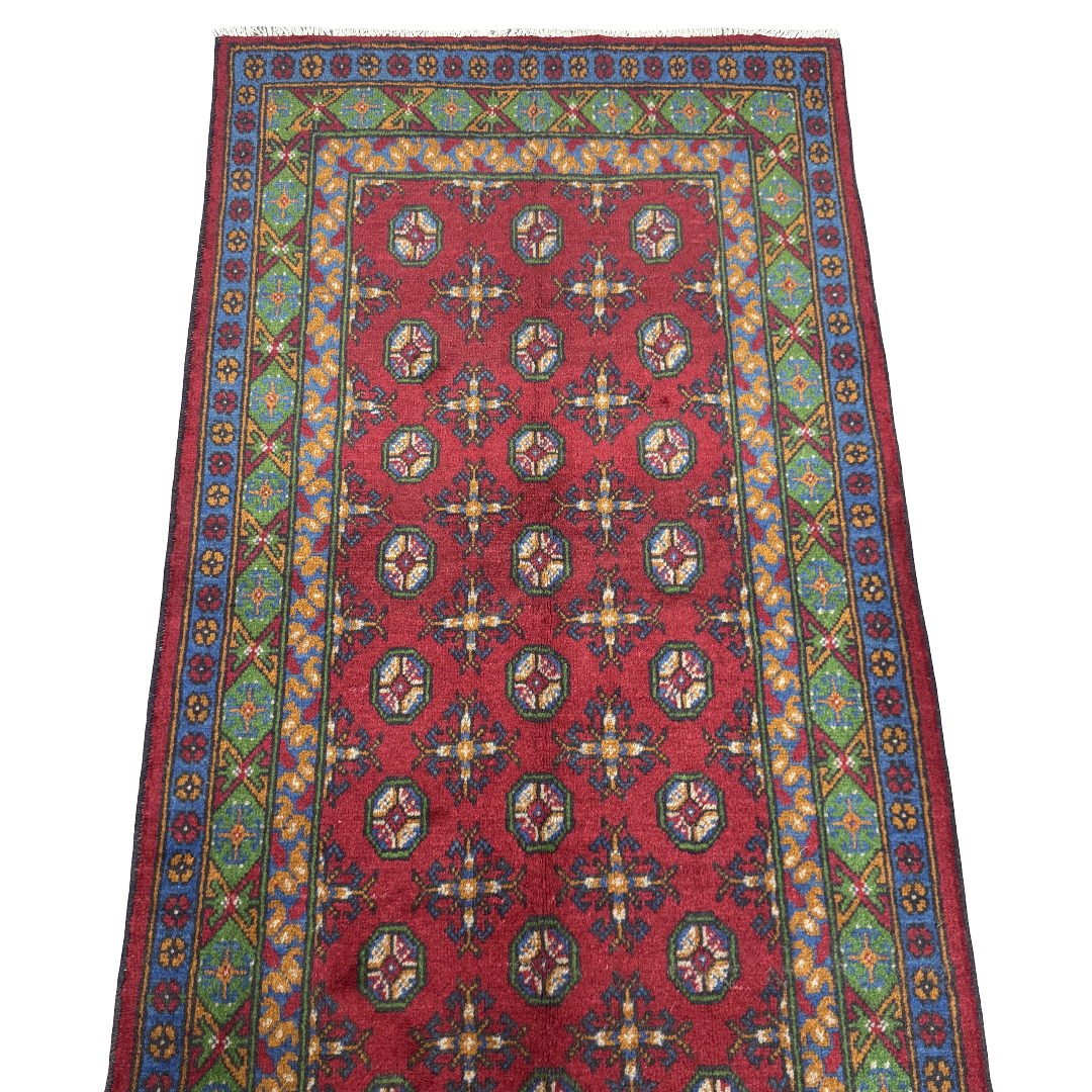 198 x 100 cm Hand-Woven Afghan Akche Rug