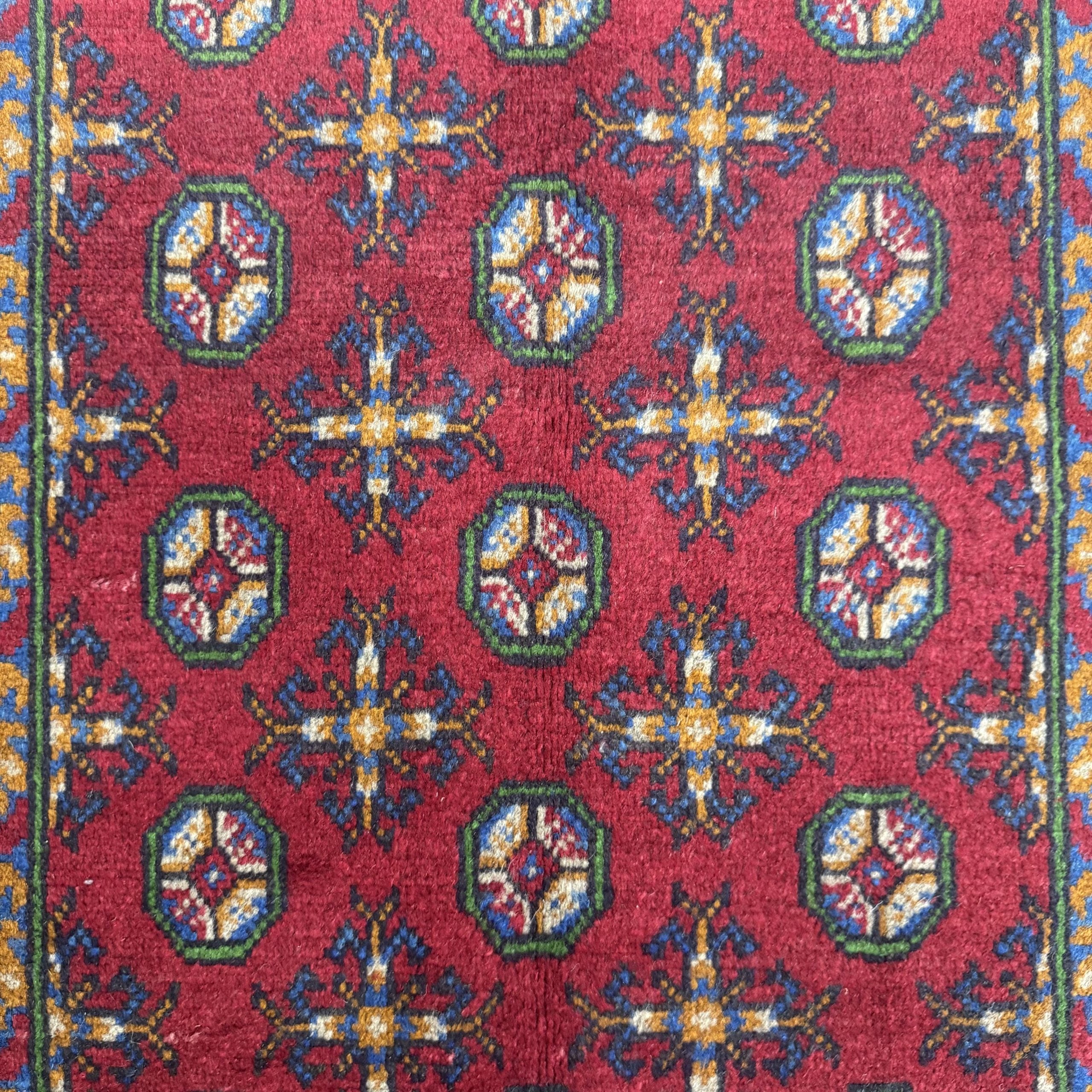 198 x 100 cm Hand-Woven Afghan Akche Rug