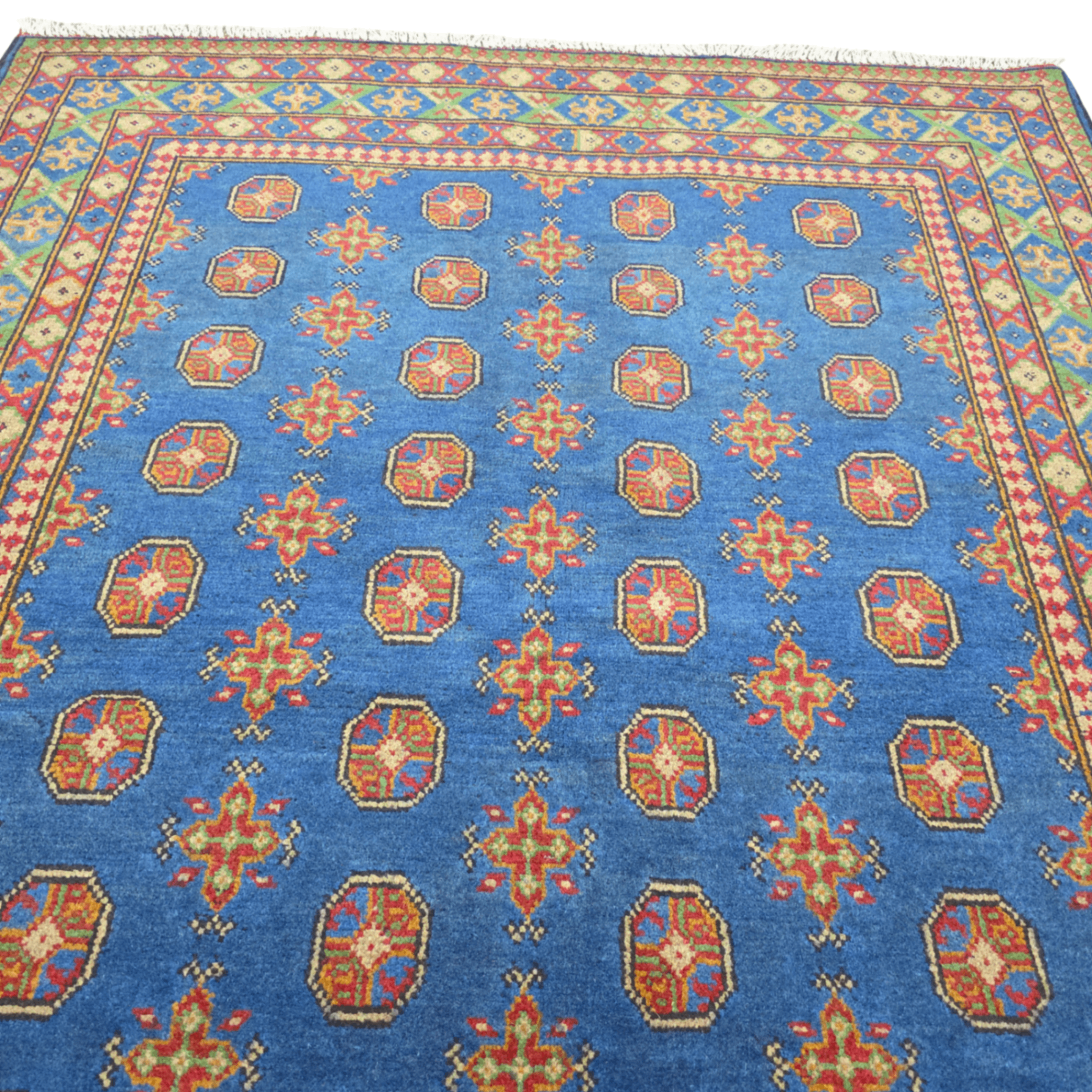 200 x 147 cm Hand-Woven Color Afghan Akche Wool Rug