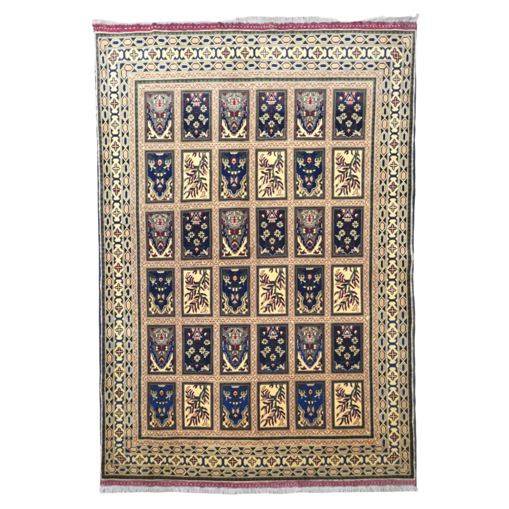 210 x 146 cm Afghan Chobi Hand-Knotted Wool Rug