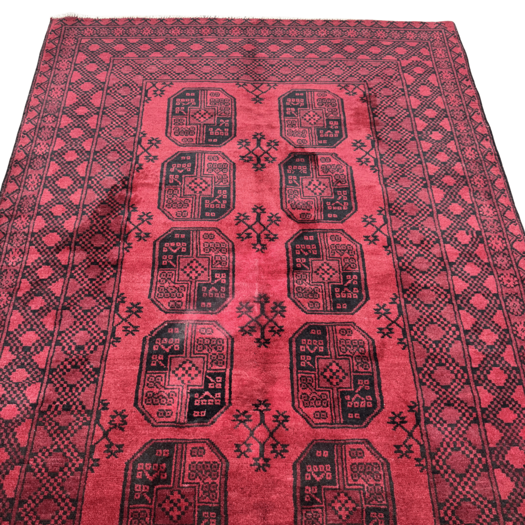 246 x 170 cm Hand-Knotted Afghan Akche Bokhara Rug