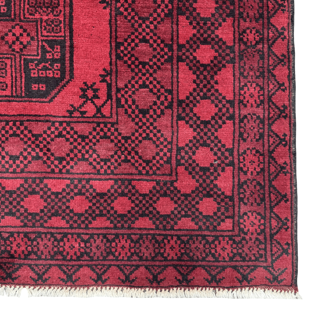 246 x 170 cm Hand-Knotted Afghan Akche Bokhara Rug