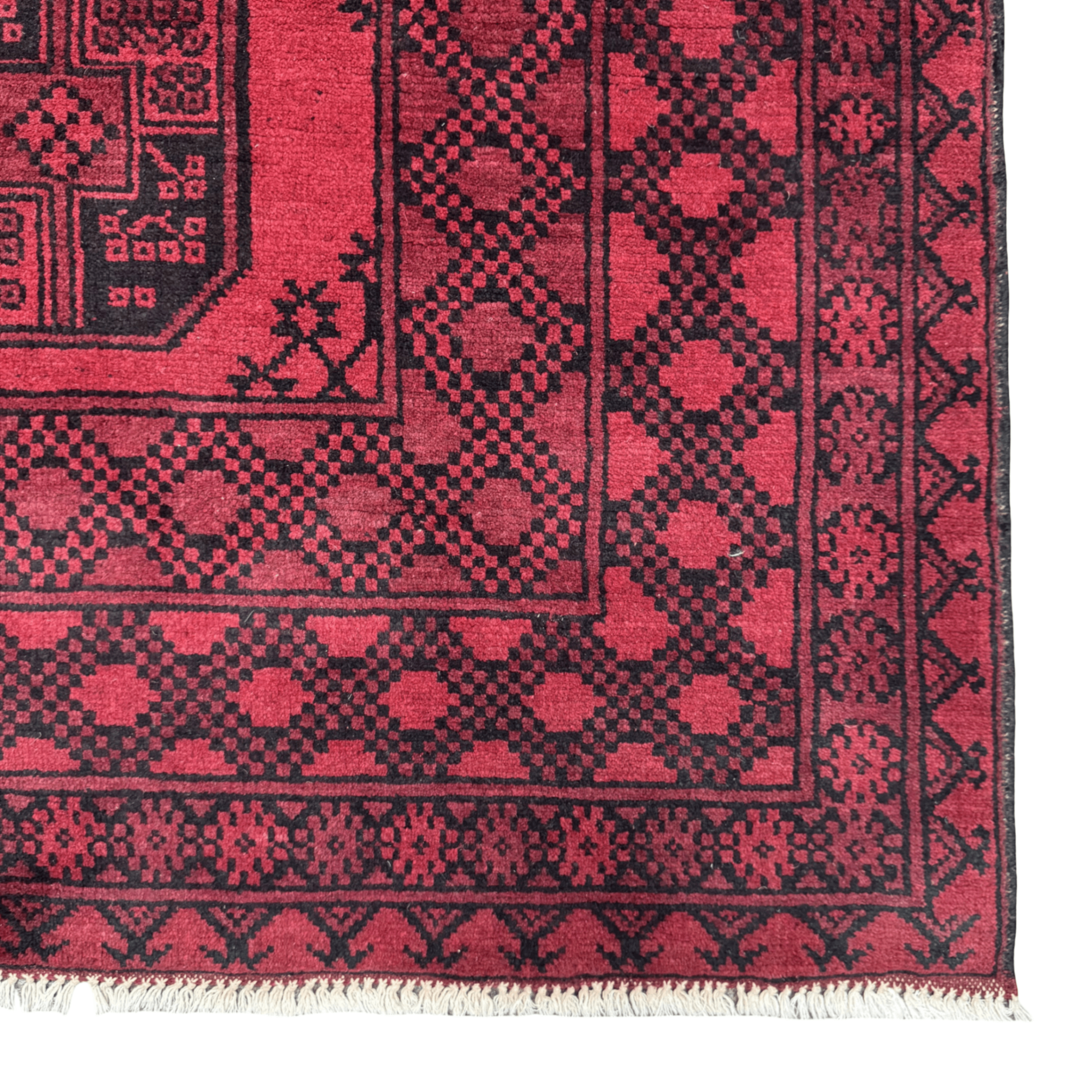 246 x 170 cm Hand-Knotted Afghan Akche Bokhara Rug