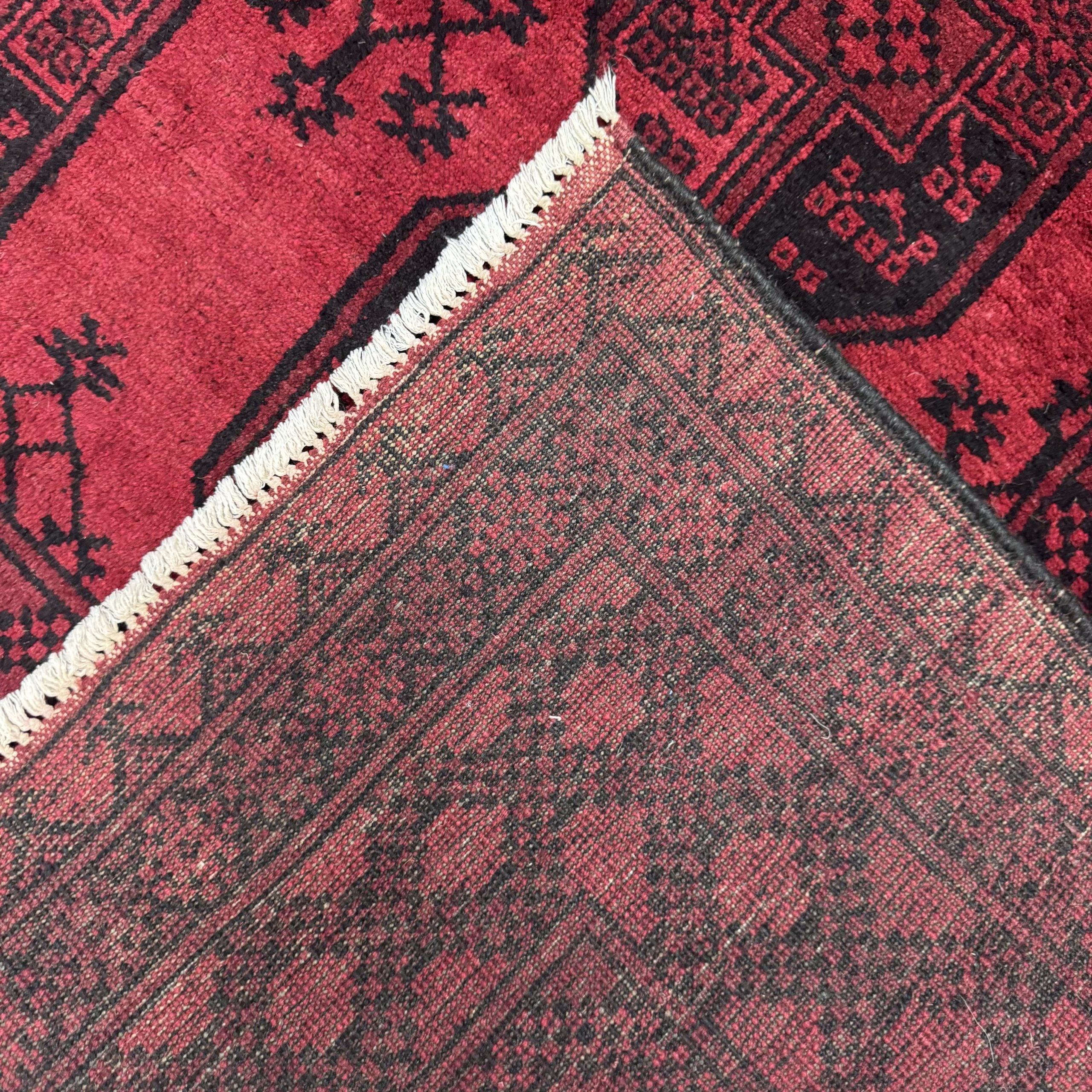 246 x 170 cm Hand-Knotted Afghan Akche Bokhara Rug