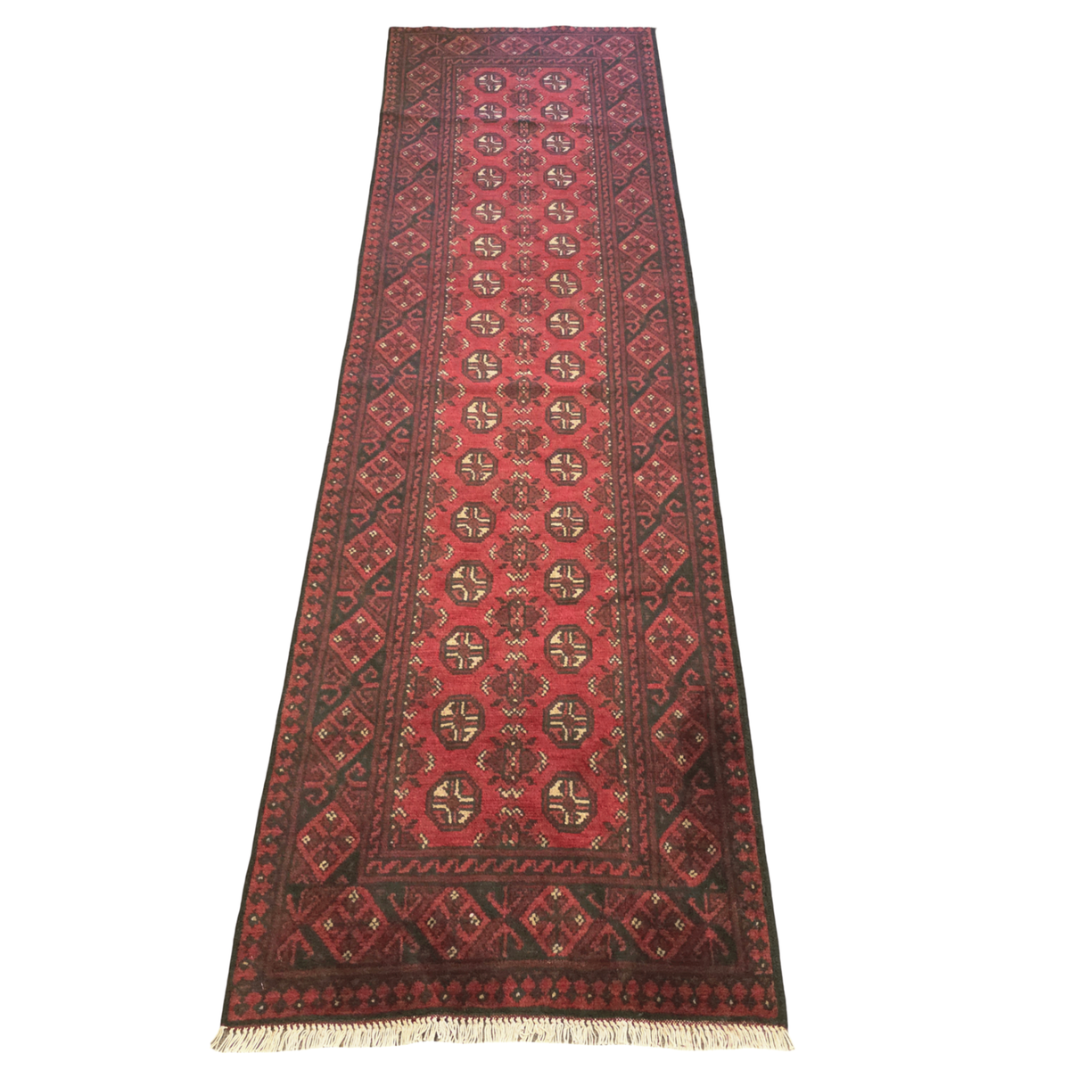 277 x 79 cm Red Afghan Bokhara Runner Rug