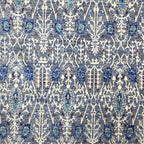 Grey and dark blue traditional oriental rug detail