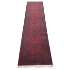 294 x 80 cm Hand Knotted Afghan Turkmen Wool Runner Rug