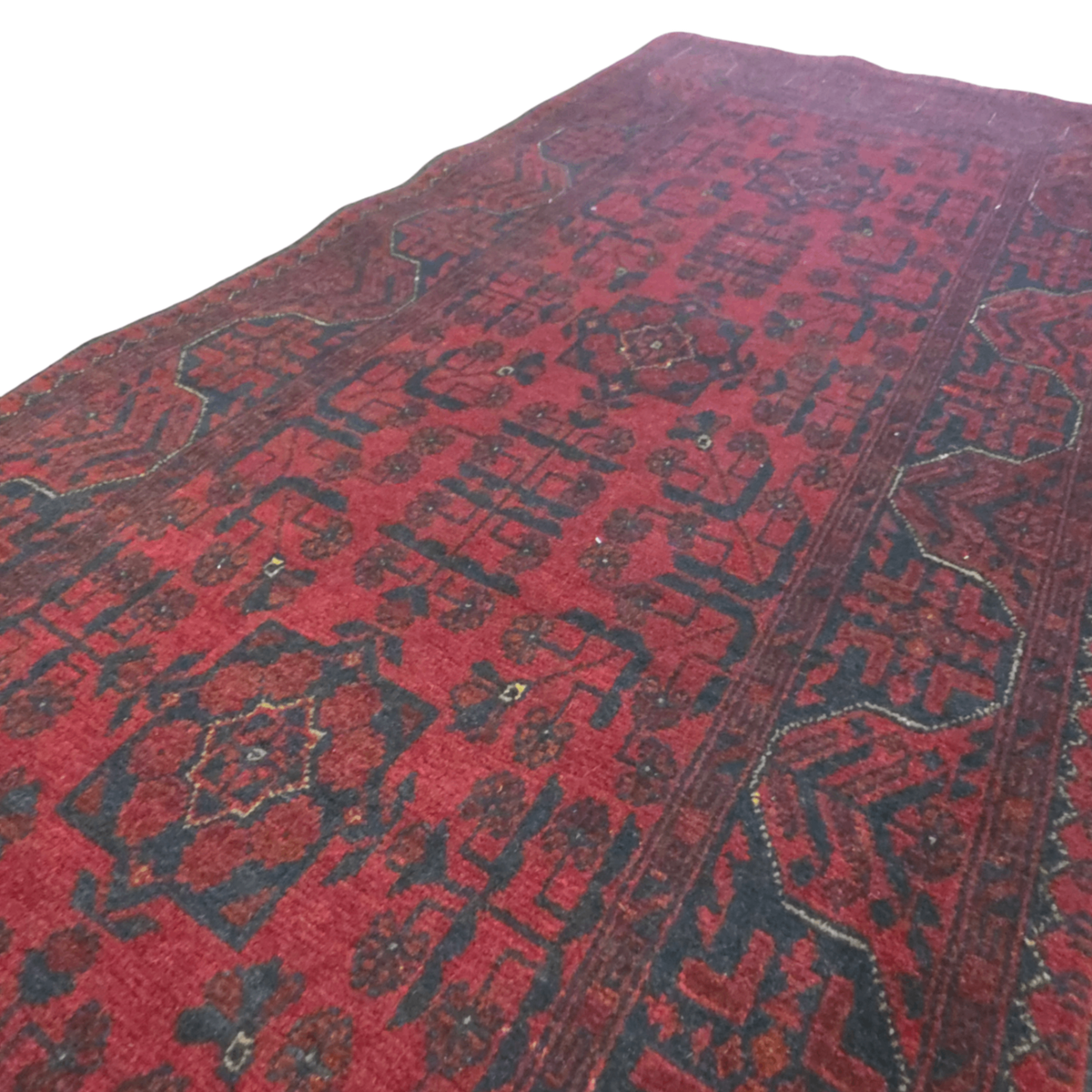 294 x 80 cm Hand Knotted Afghan Turkmen Wool Runner Rug