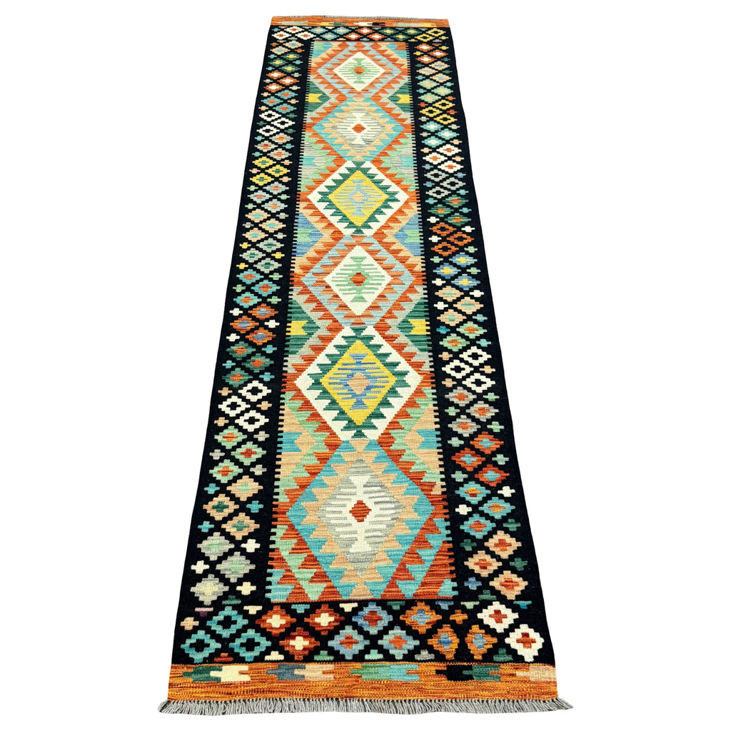 297 x 83 cm Hand-Woven Afghan Kilim Runner